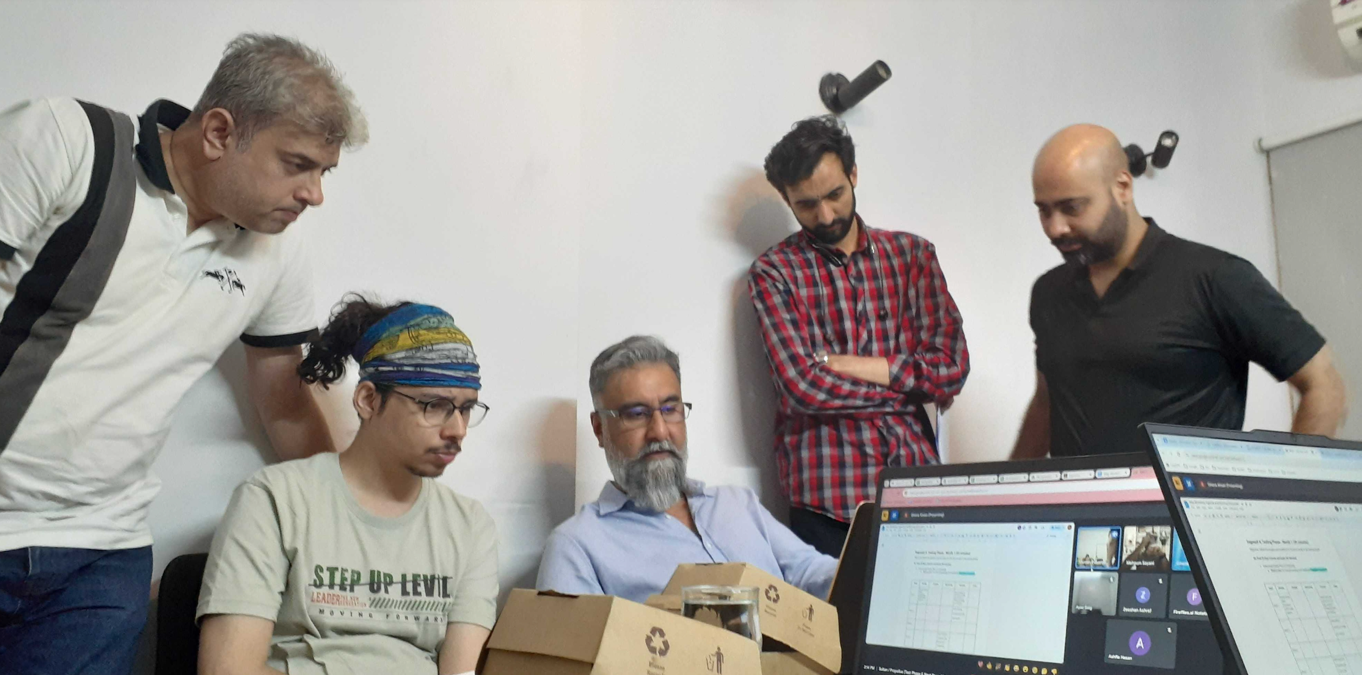 Propellus Engineering and Product teams giving product demo to investor and advisor Mr Sultan Ali i